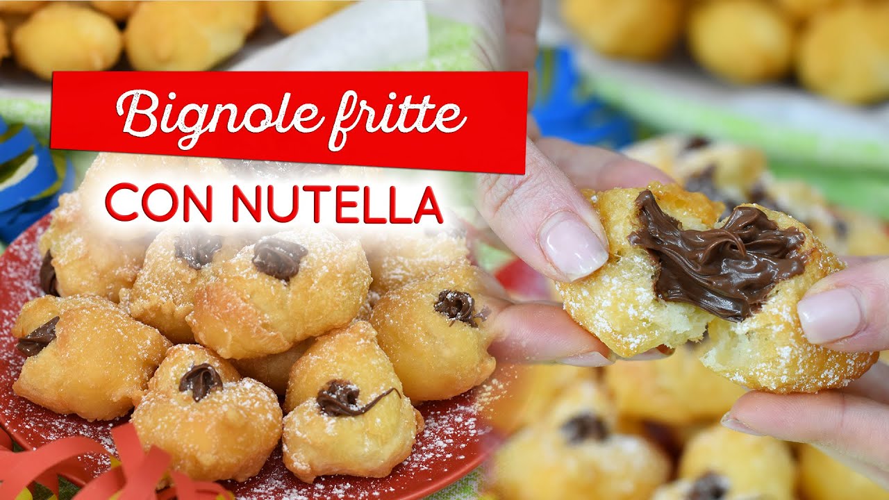 Bignole di Carnevale fritte ripiene di crema di nocciole! Golosissime!