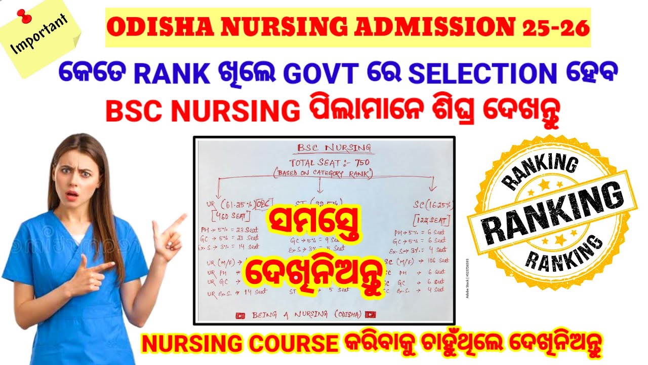 🔴କେତେ RANK ଥିଲେ BSC NURSING GOVT SEAT ପାଇବେ❓CATEGORY RANK❓ODISHA NURSING ADMISSION 2025-26