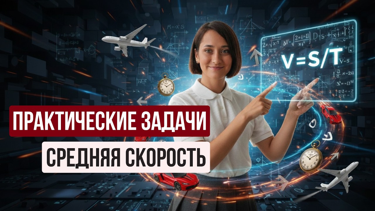 Как найти среднюю скорость? | Разбор задачи из банка ФИПИ | ЕГЭ профиль | ОГЭ 2026