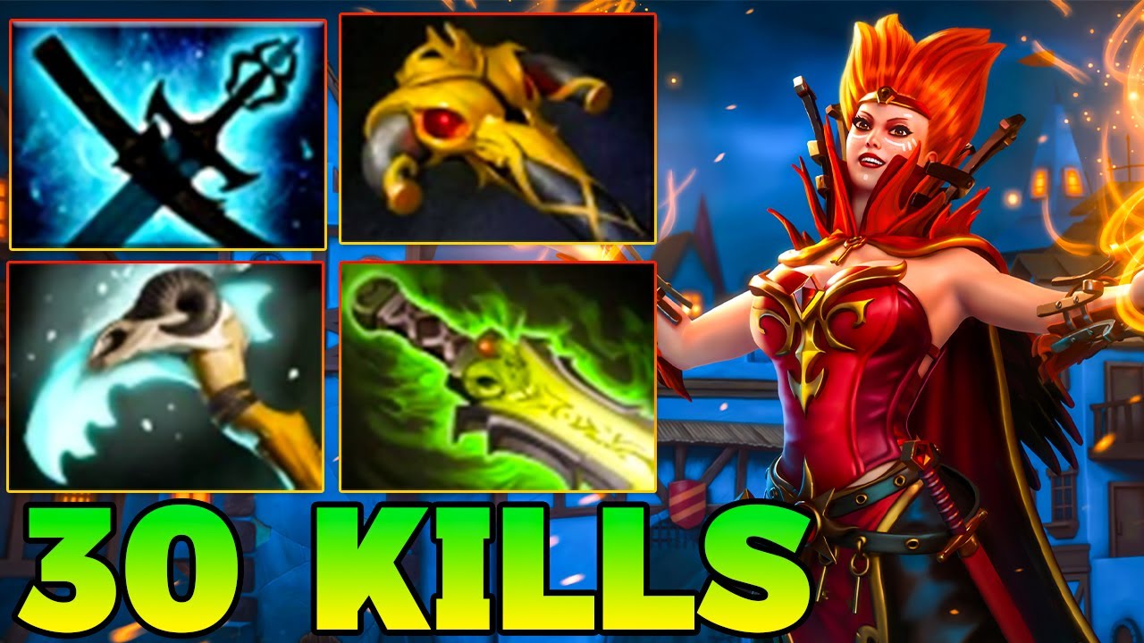 30 Kills Lina Dota 2 !! Lina Dota 2 Carry Midlane Build Pro Gameplay Guide 7.39 7.40
