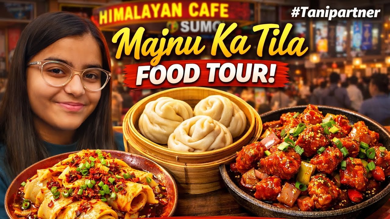 Hidden Food Gems of Majnu Ka Tila @tanishanarang#tanipartner #majnukatila #laphing #tingmo #tibetan