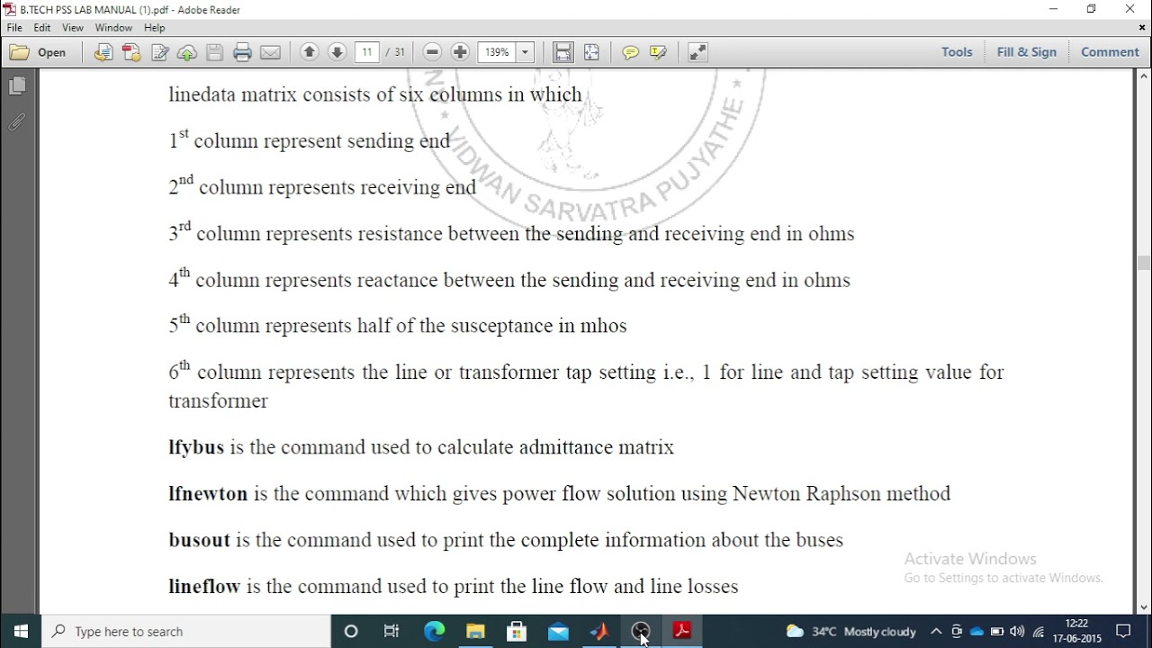 Load Flow Analysis using Newton Raphson Method in MATLAB