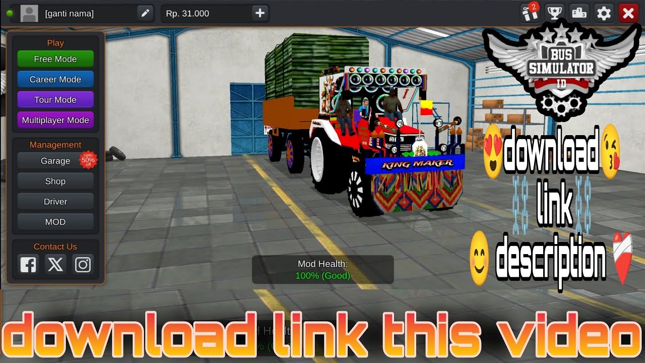 bussid Arjun Mahindra modify tractor mod Bus Simulator Indonesia tractor mode  tractor trailer mod
