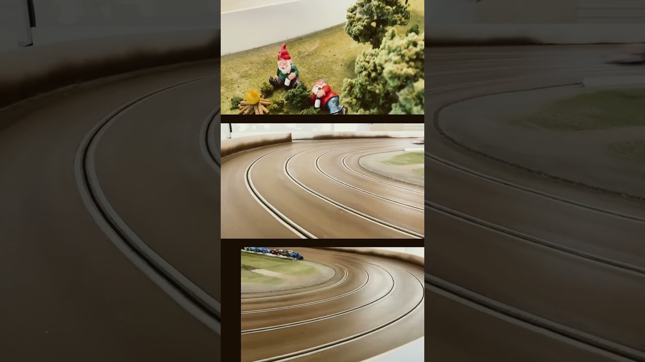 1/32 dirt oval slot car racing #slotcars #slotcarracing #scalextric #carerra #sprintcars