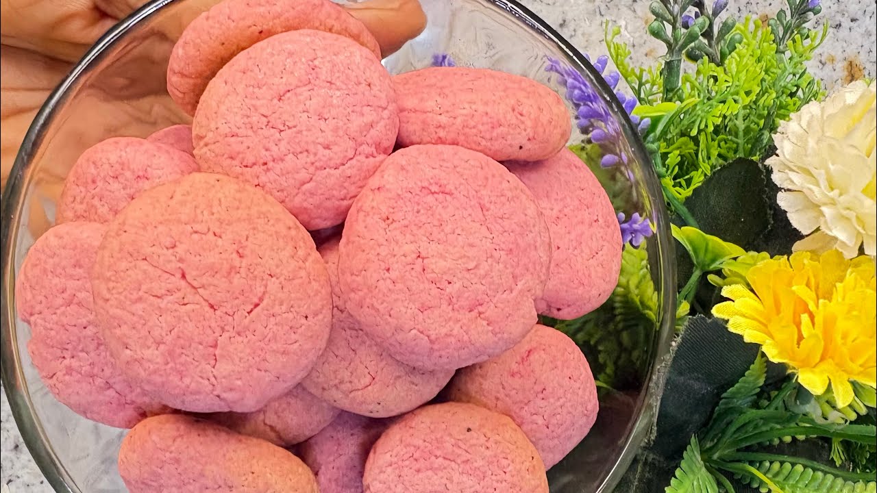 Mini Strawberry Cookies | Soft & Flavourful Strawberry Cookies Recipe