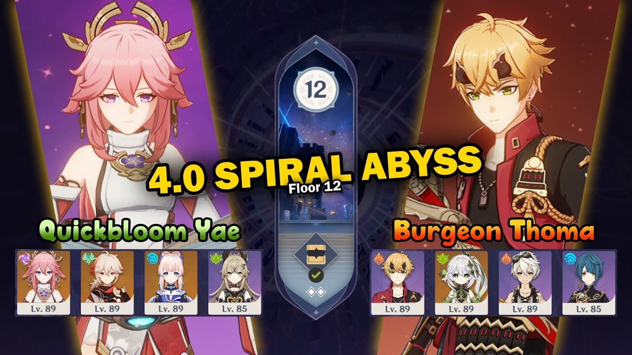 Quickbloom Yae Miko & Burgeon Thoma | 4.0 Spiral Abyss Full Star Gameplay | Genshin Impact