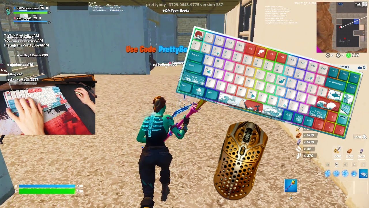 XVX M84 ASMR Chill🤩 Satisfying Gameplay Keyboard Fortnite 390 FPS Smooth 4K