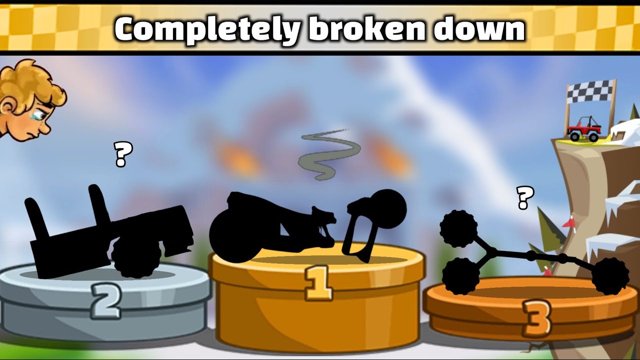 😱 Top Vehicles That Are Completely Broken Down ! In - Hill Climb Racing 2