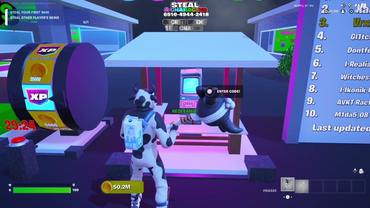 Fortnite Steal character secret codes