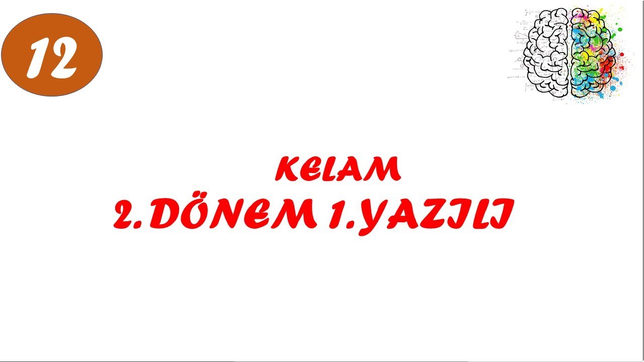 12.Sınıf Kelam 2.Dönem 1.Yazılı Soruları