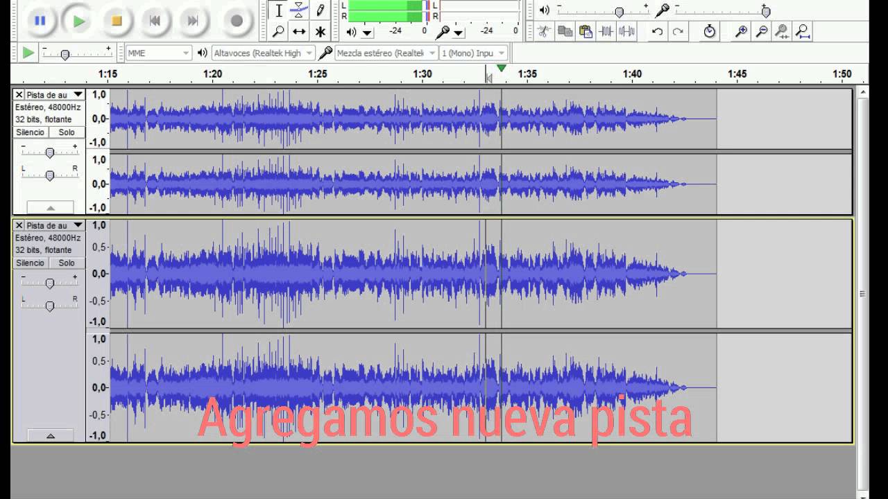 efecto fade out eco en audacity