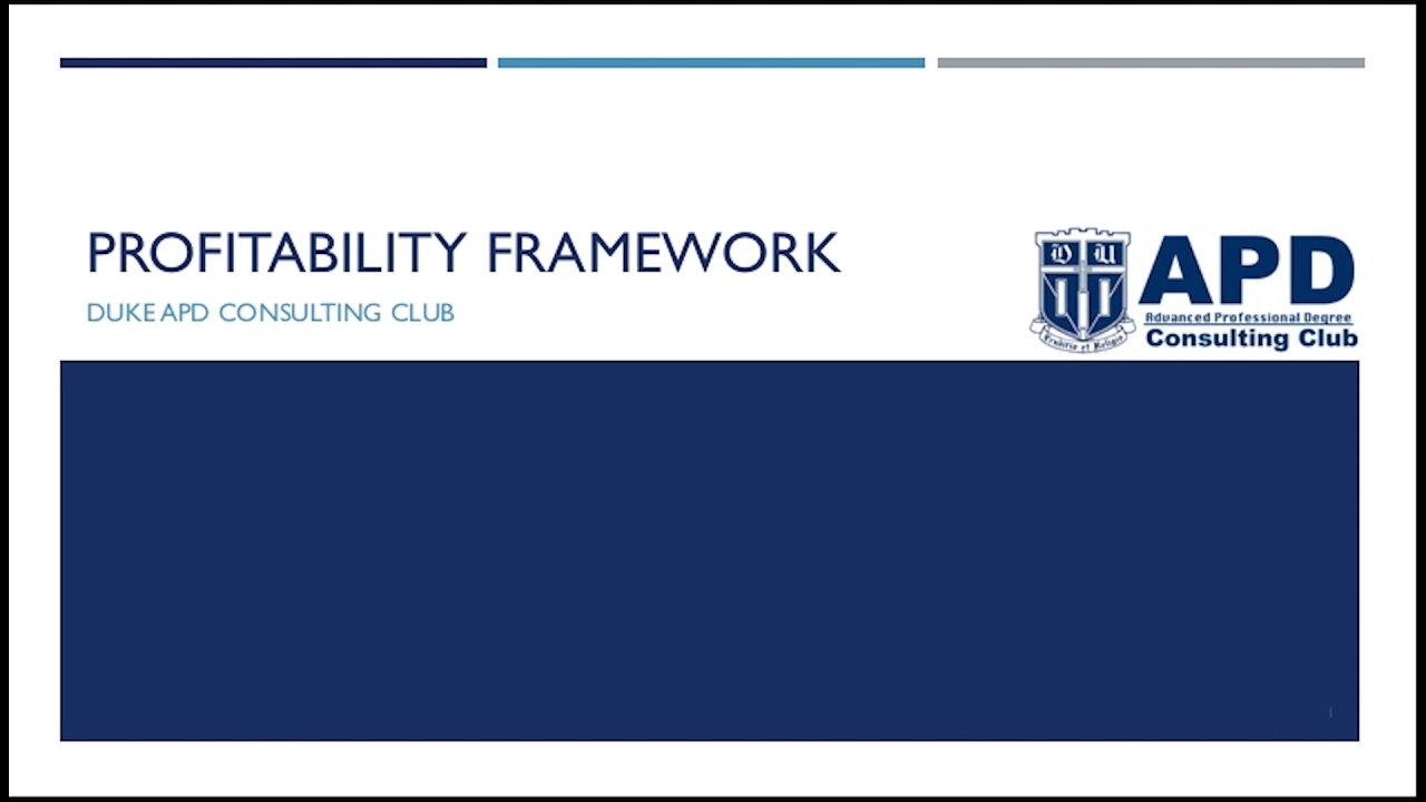 Case Practice Lecture 2: The Profitability Framework