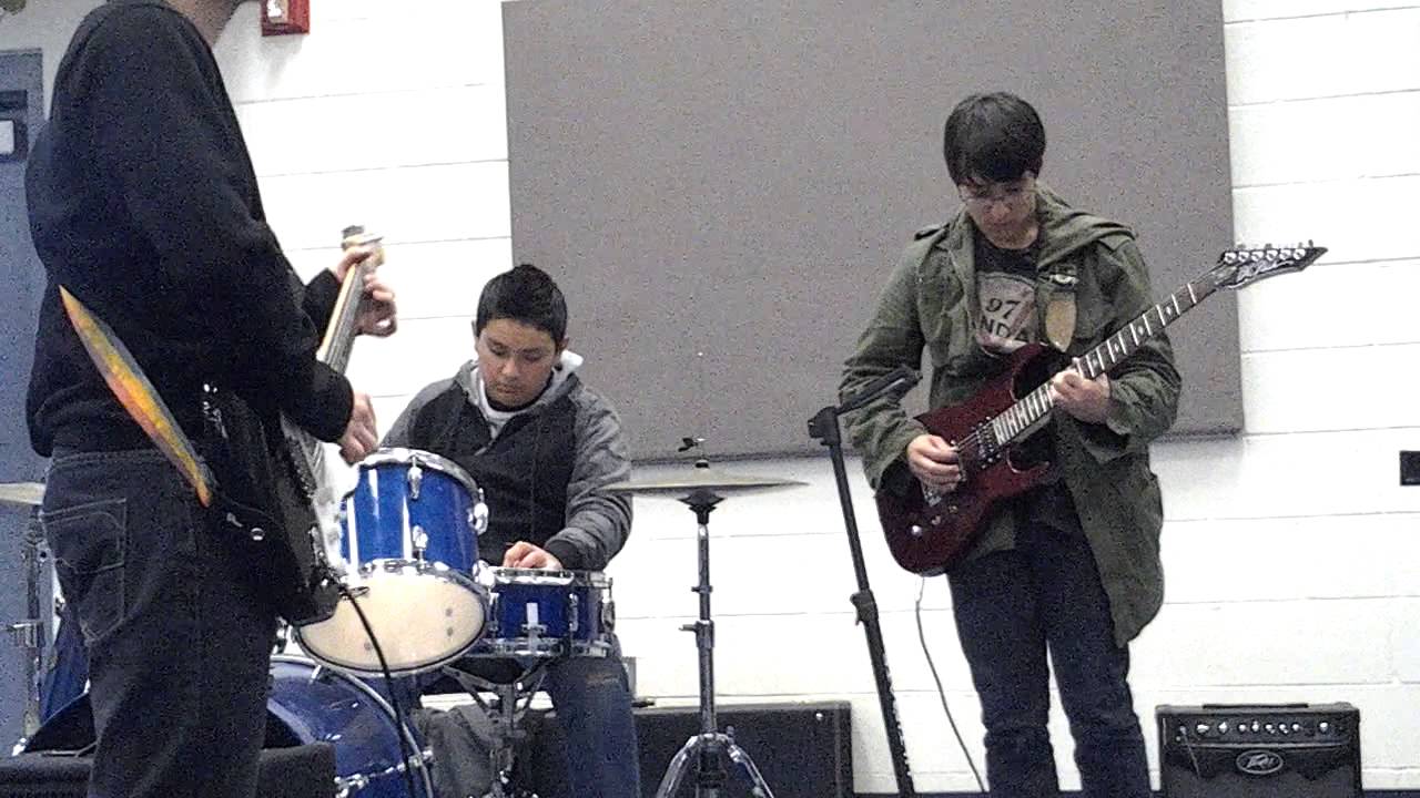 Three guys in a band hall=random jam session