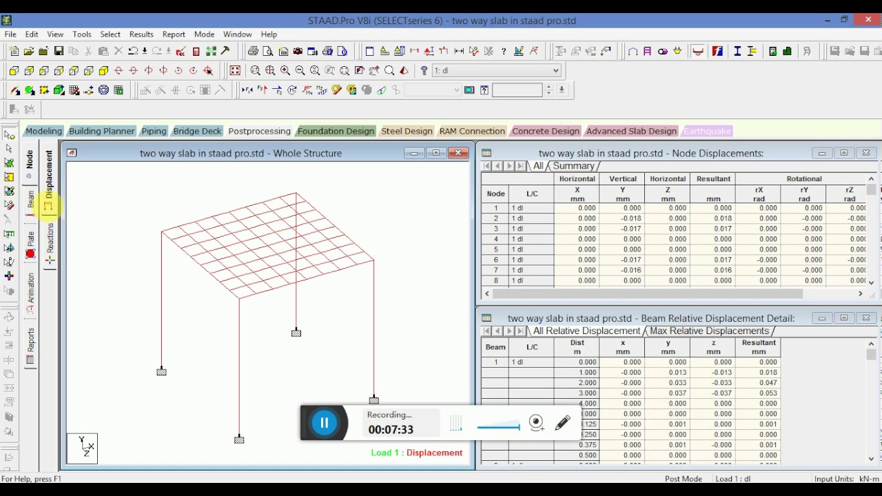 TWO WAY SLAB DESIGN IN STAAD PRO V8i