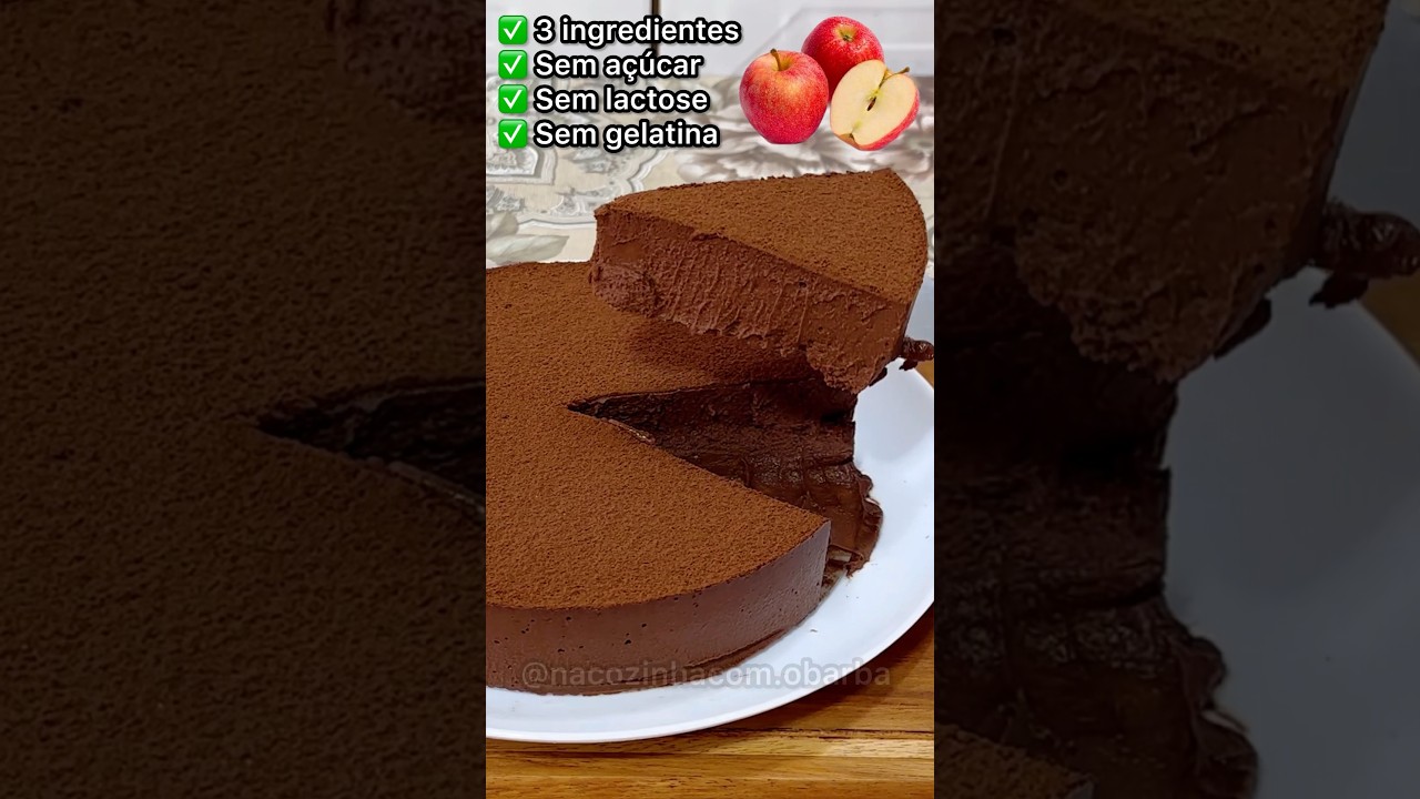 Torta Mousse de Chocolate sem a&ccedil;&uacute;car, sem lactose e sem gelatina #chocolate #sema&ccedil;&uacute;car #semlactose
