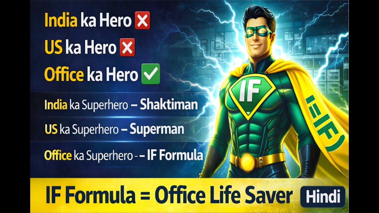 Excel IF Formula | Office Attendance Example | Logic se Seekho (Hindi)