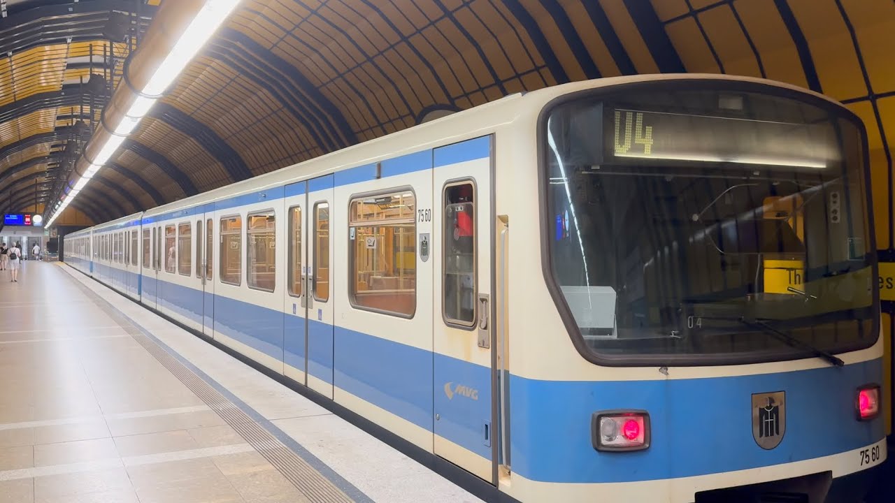 Mitfahrt U-Bahn München U4 (Typ B) Arabellapark - Theresienwiese (10.08.2024, 4K HDR)