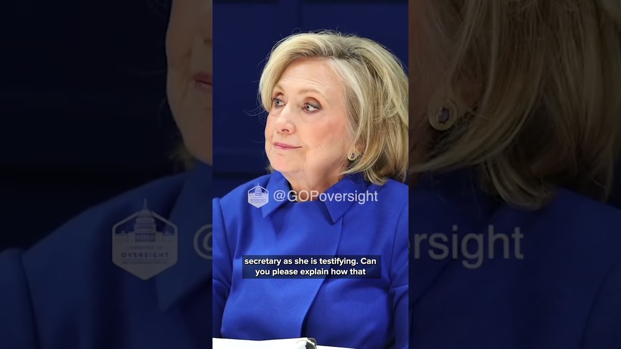 Hillary Clinton reacts during aftermath of Epstein deposition photo being leaked as she's questioned