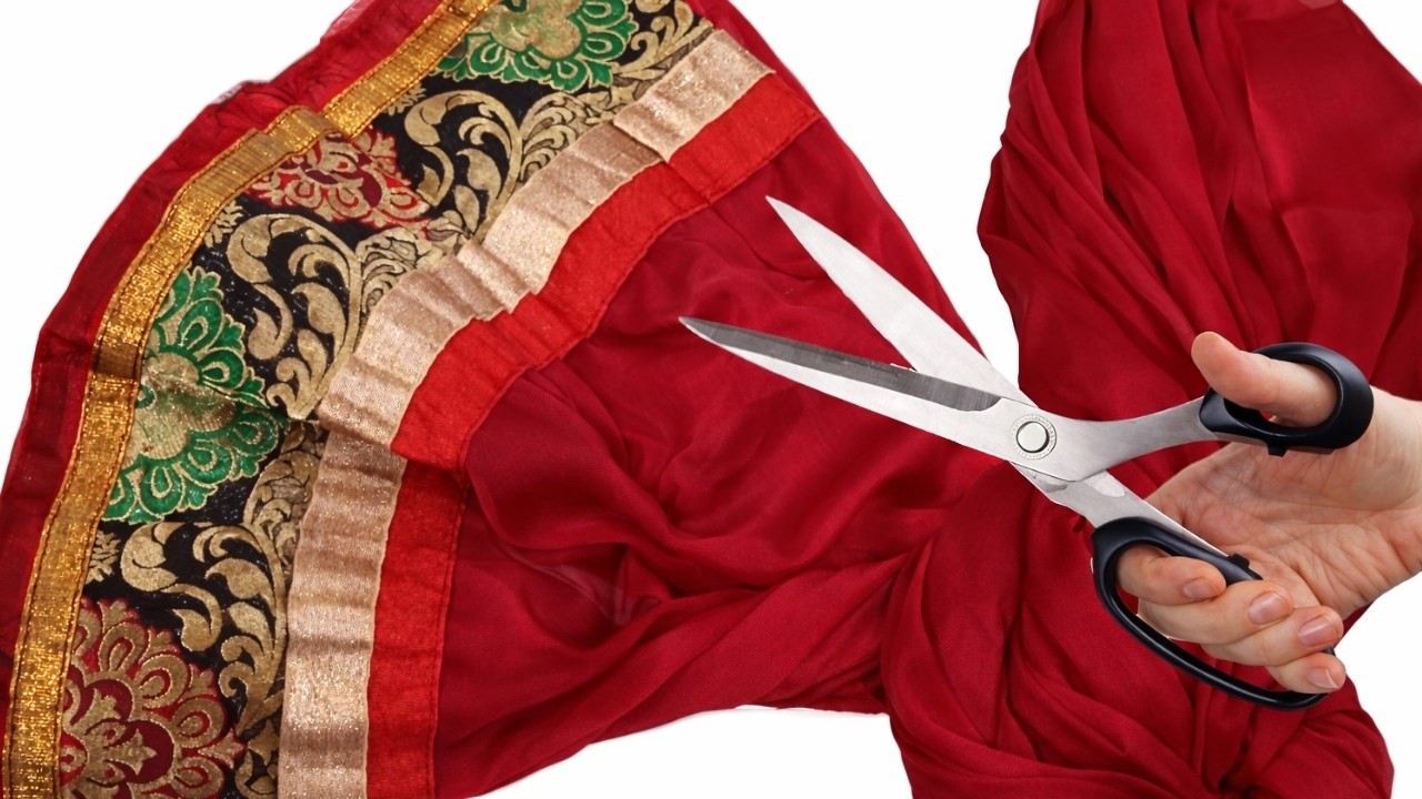 Recycle IDEA From Old Dupatta # New Creative IDEA From Old Dupatta # Simple Sewing