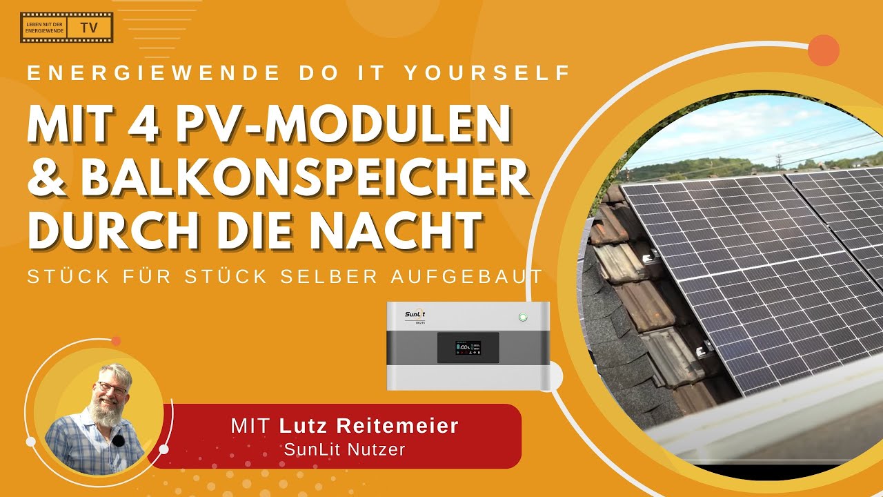 MIT 4 PV MODULEN & BALKONSPEICHER DURCH DIE NACHT
