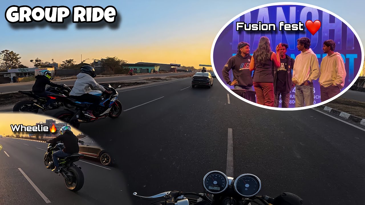 CRAZY WHEELIE🔥🚀AND GROUP RIDE❤️‍🩹 || RANCHI FUSION FEST MEETUP || Z900 VS ZX6R WHEELIE 🚀
