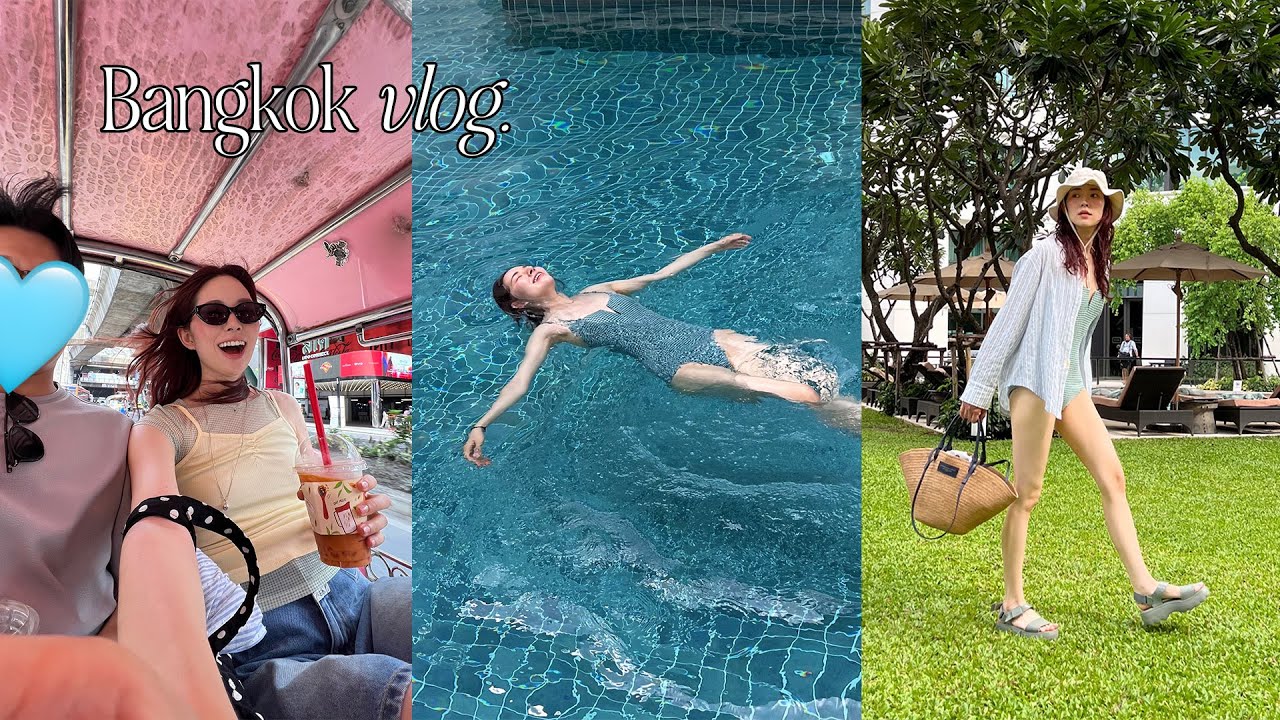 VLOG. Bangkok trip♥️a chill vacation with husband, matcha in BK, pool time