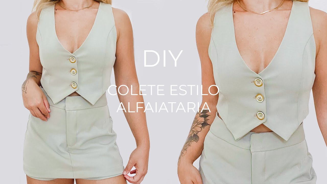 DIY | COLETE ESTILO ALFAIATARIA | Molde e costura