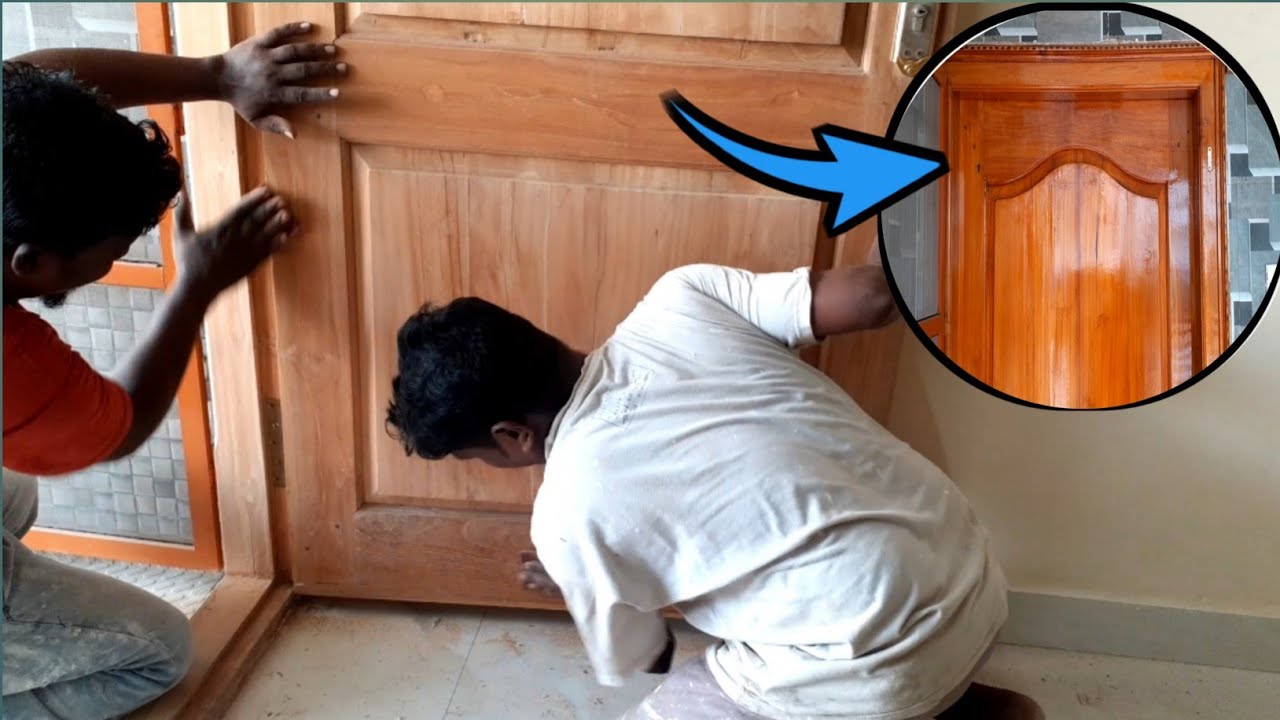 How to polish a wooden door/how to wood polish work in main door