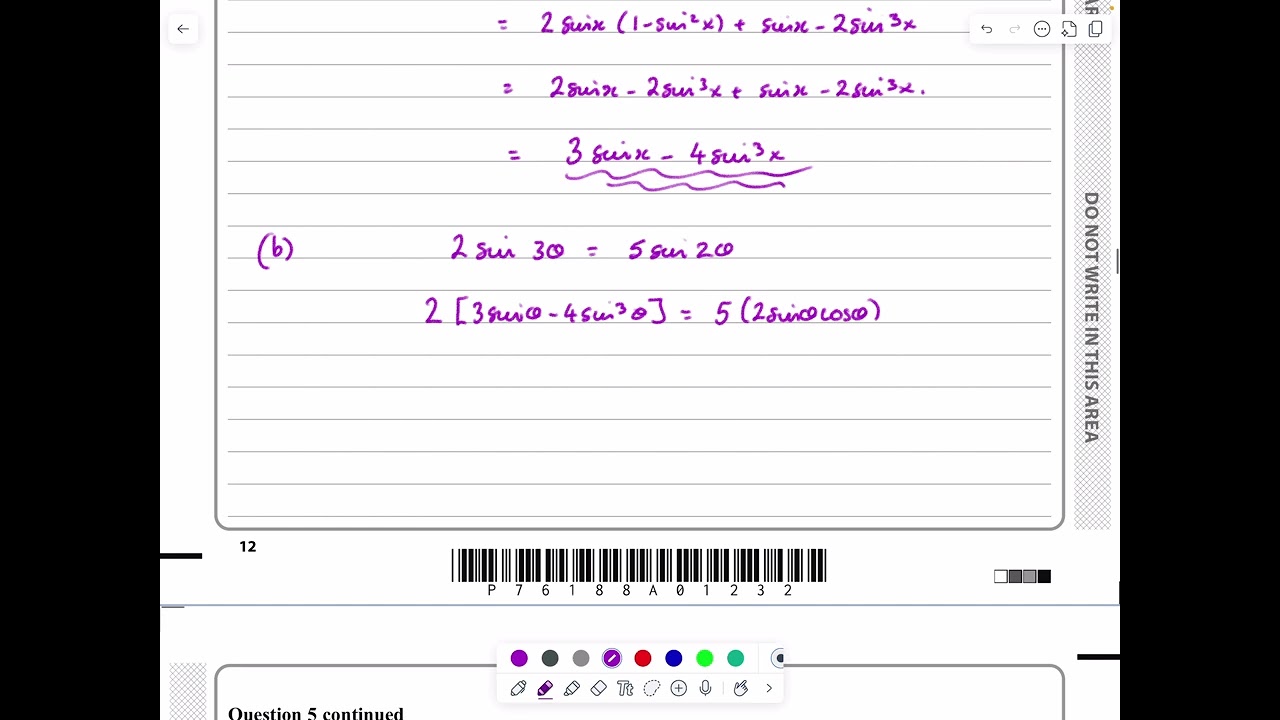 IAL, Edexcel, октябрь 2024 г., стр. 3, вопрос 5, Тригонометрические формулы сложения, Pure, Ник П...