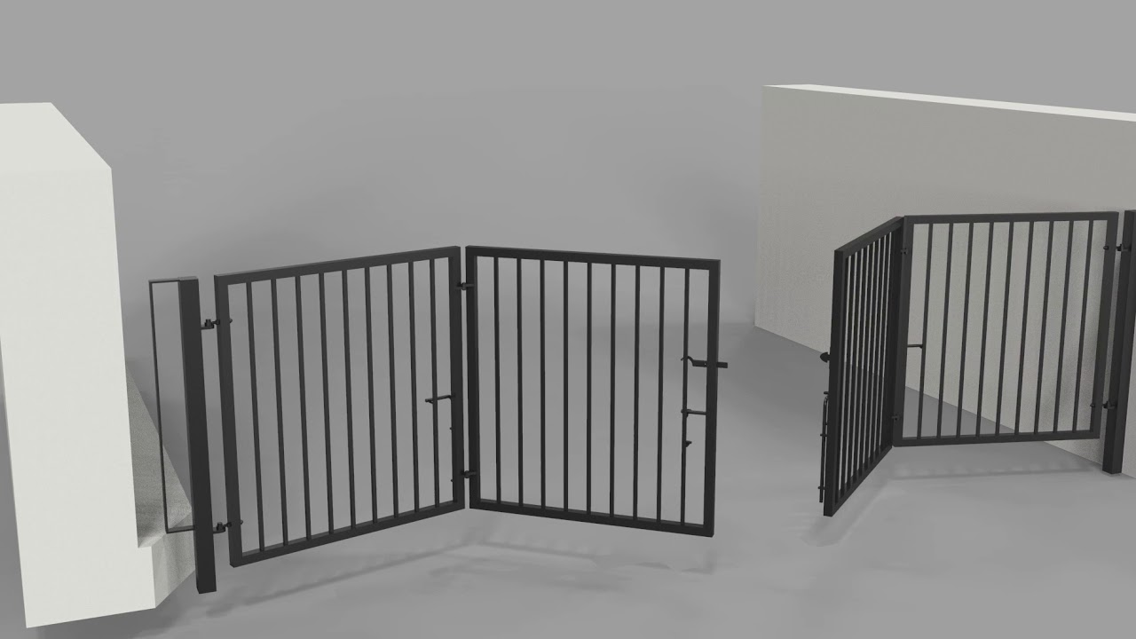 Bi-folding gate animation
