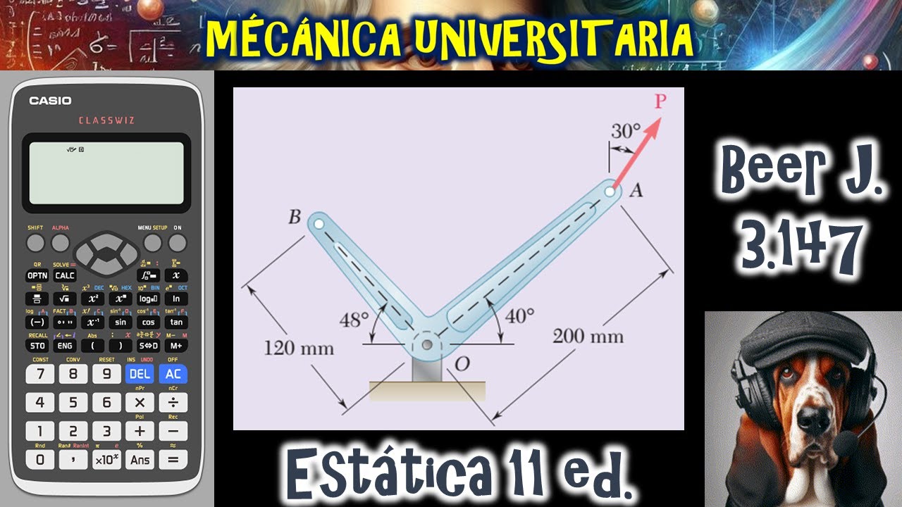 Clases de Estática 3.147 Cuerpos Rígidos. Ejercicios Resueltos. Beer Johnston. 11 edición.