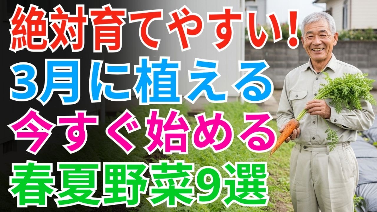 【2026年！3月に植える野菜】知らないと損する！発芽率が変わる9種の選び方～プランター家庭菜園・植え付けカレンダー～ 【家庭菜園初心者】【春野菜栽培】【種まき3月】