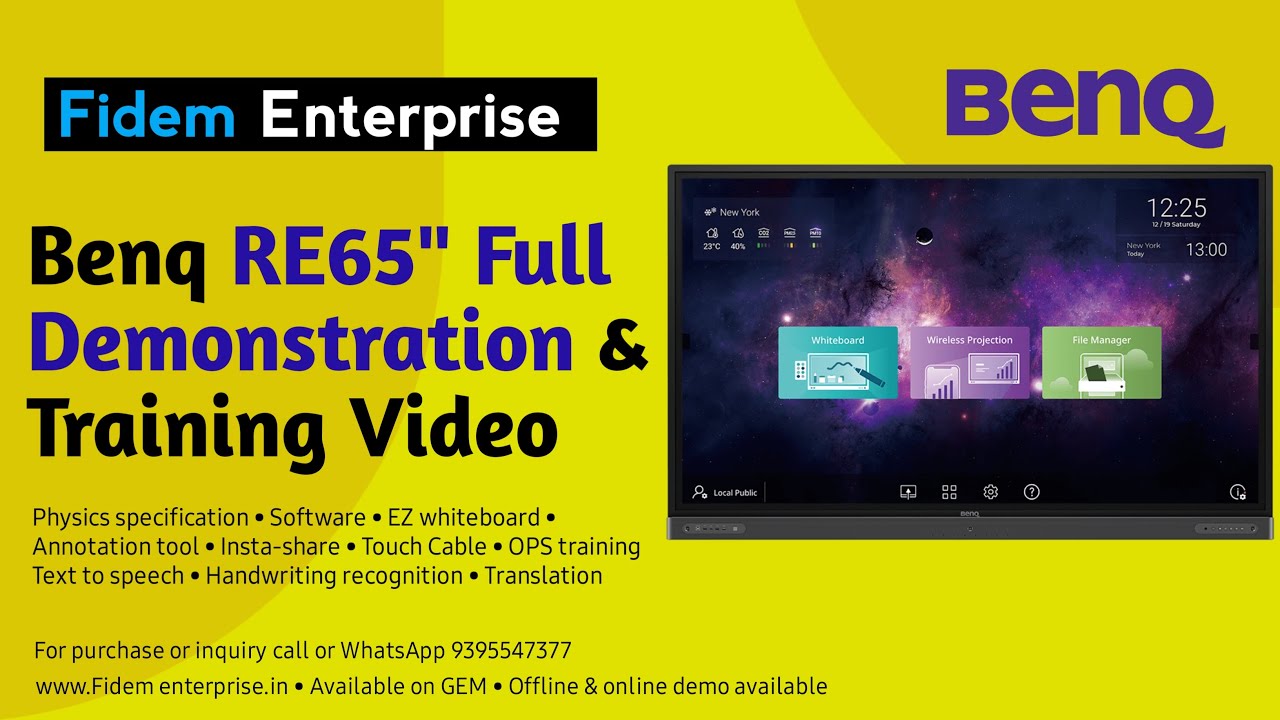 BenQ 65 inch INTERACTIVE FLAT PANEL | IFP Smart Board | Smart Touch | Touch Display | IR Board