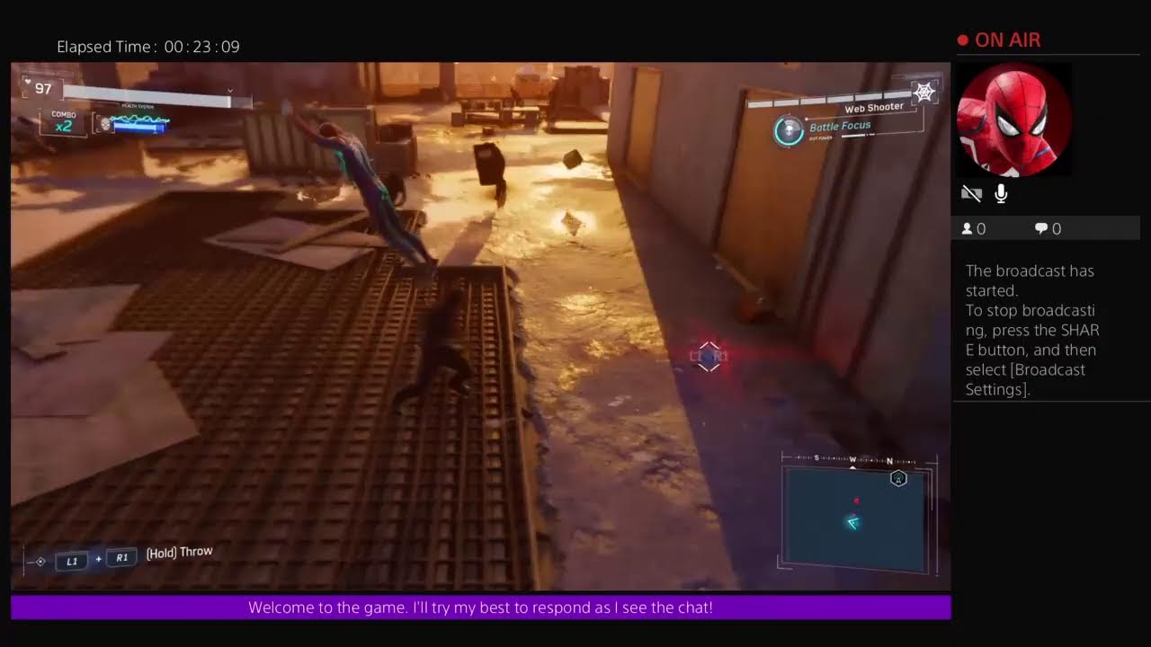 Hellocupcakeitsme's Live PS4 Broadcast - Spiderman Game Play