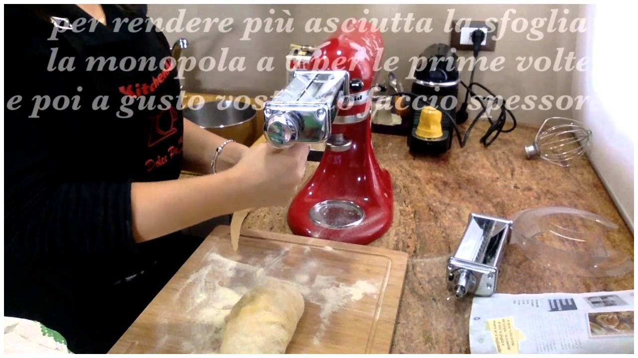 Tagliatelle fresche all'uovo con sfogliatrice Kitchenaid