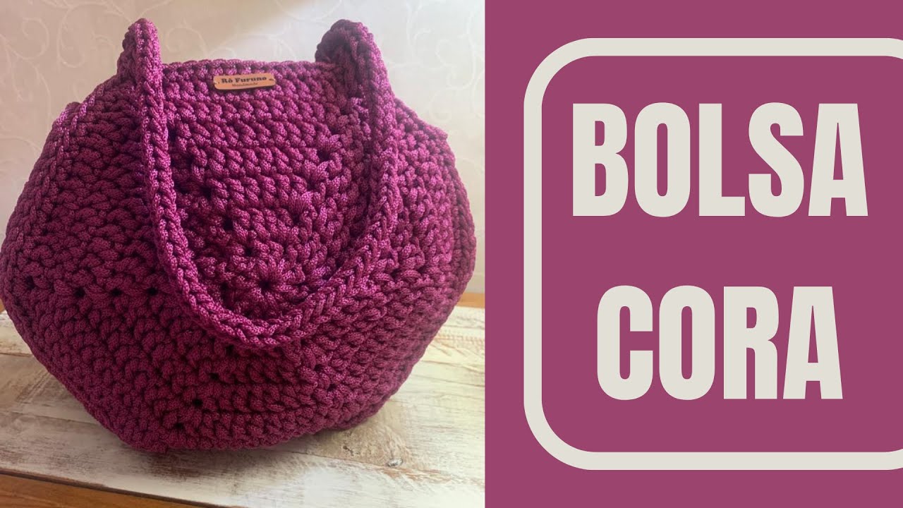 Bolsa cora em crochê com fio náutico