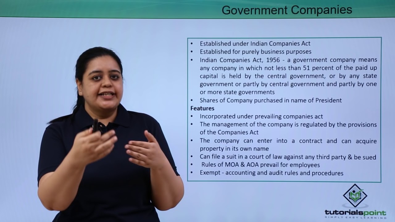 Class 11th – Government Companies | Business studies | Tutorials Point
