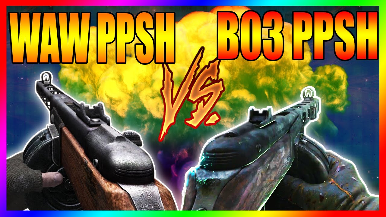 WAW PPSH v.s BO3 PPSH on Round 50 - Call of Duty Zombies