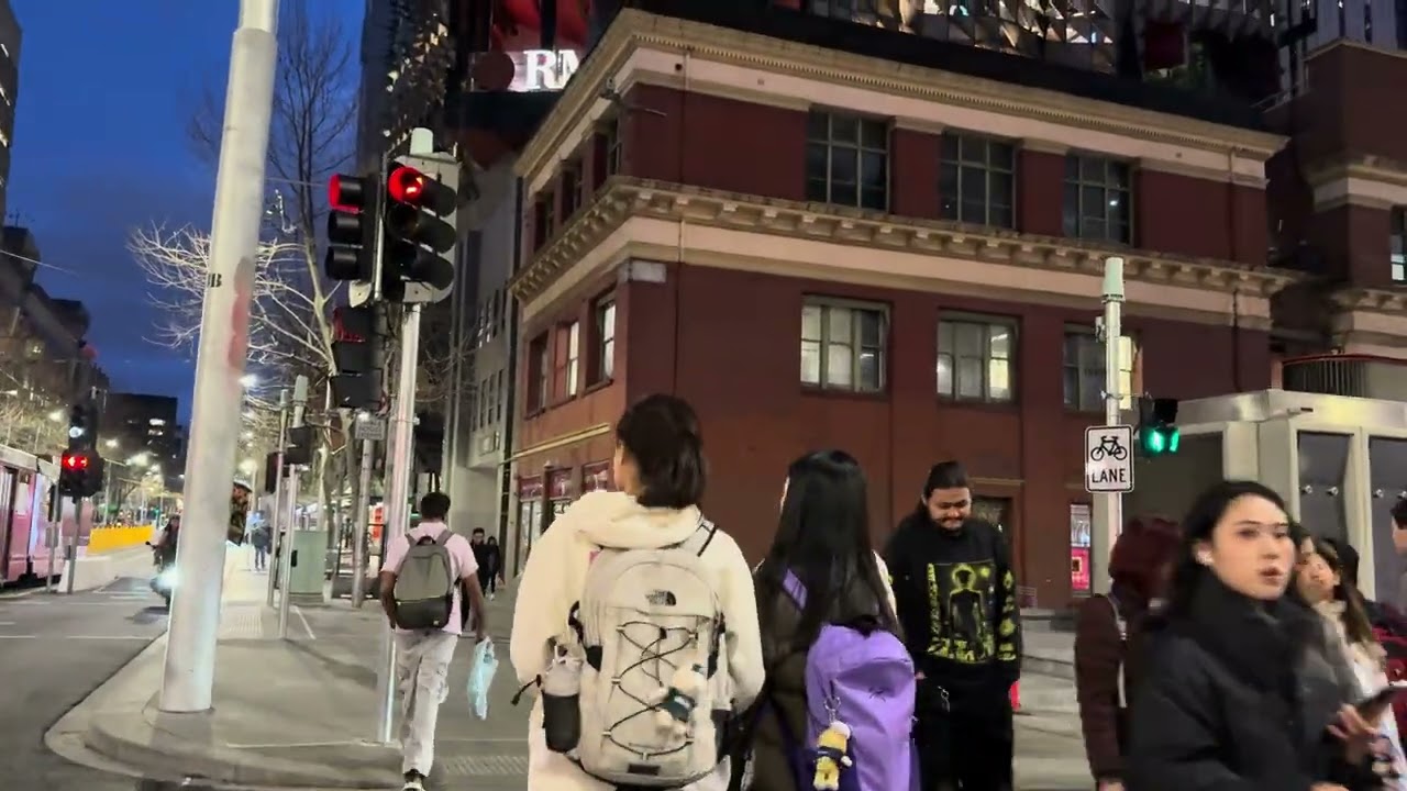 Swanston Street Walk Melbourne Australia | Relaxing 4K City Tour.