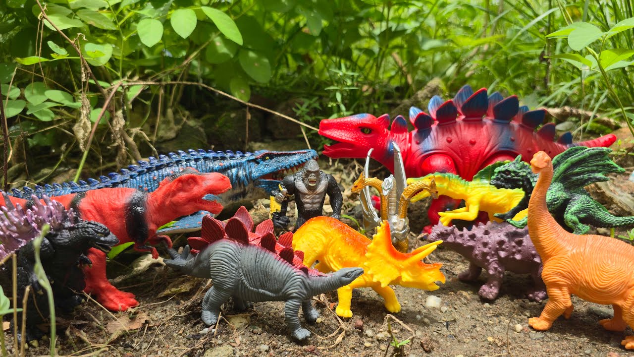 Menemukan Dinosaurus T-Rex Triceratops Brachiosaurus Spinosaurus Ankylosaurus Stegosaurus Dragon