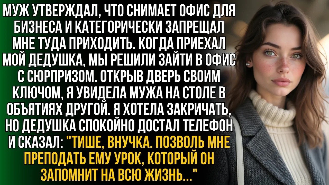 Узнав, что приехал дедушка, мы зашли к мужу в офис  Но открыв дверь своим ключом, я увидела мужа…