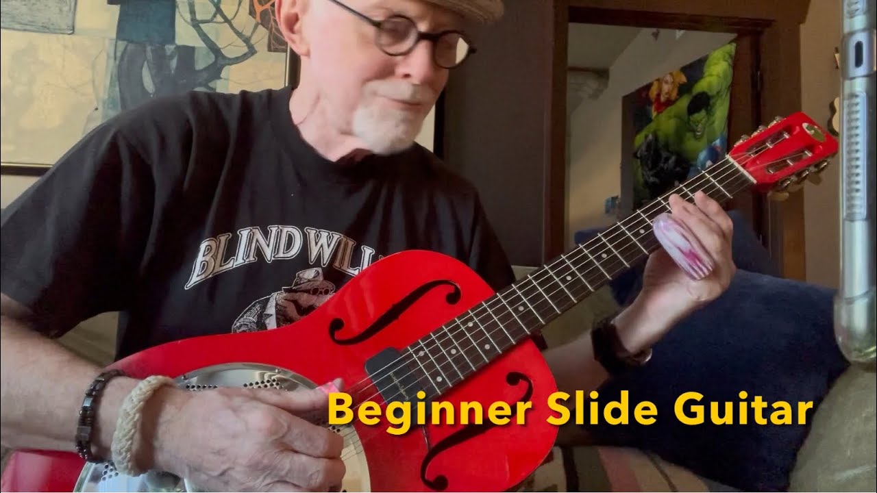 Beginner Resonator Slide Guitar Lesson in DADF#AD Basic 3 Chords and 1 Slide Phrase Dobro National