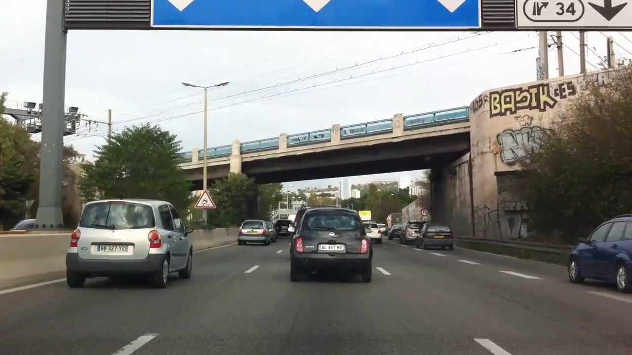 Autoroute A7, sortie et entrée sur Marseille
