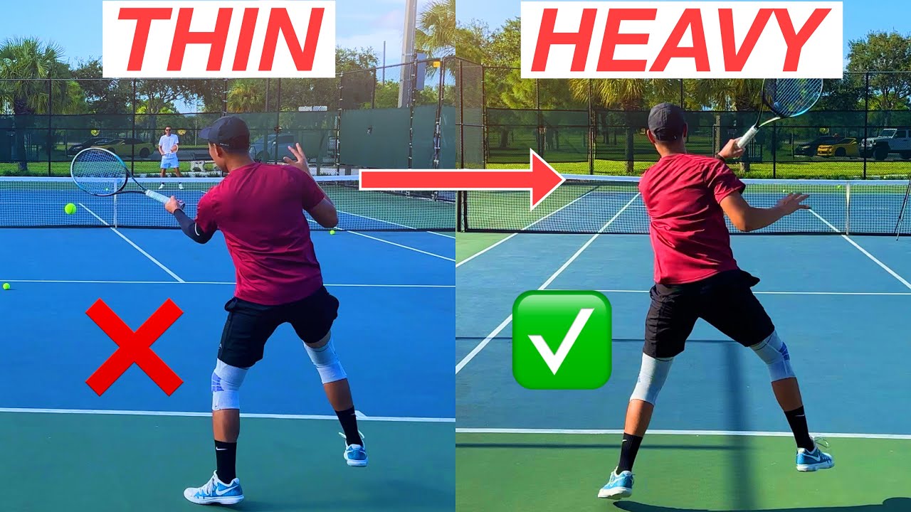 How to Hit a Heavy Topspin Forehand | Tennis Lesson with 4.5 NTRP Student Alec