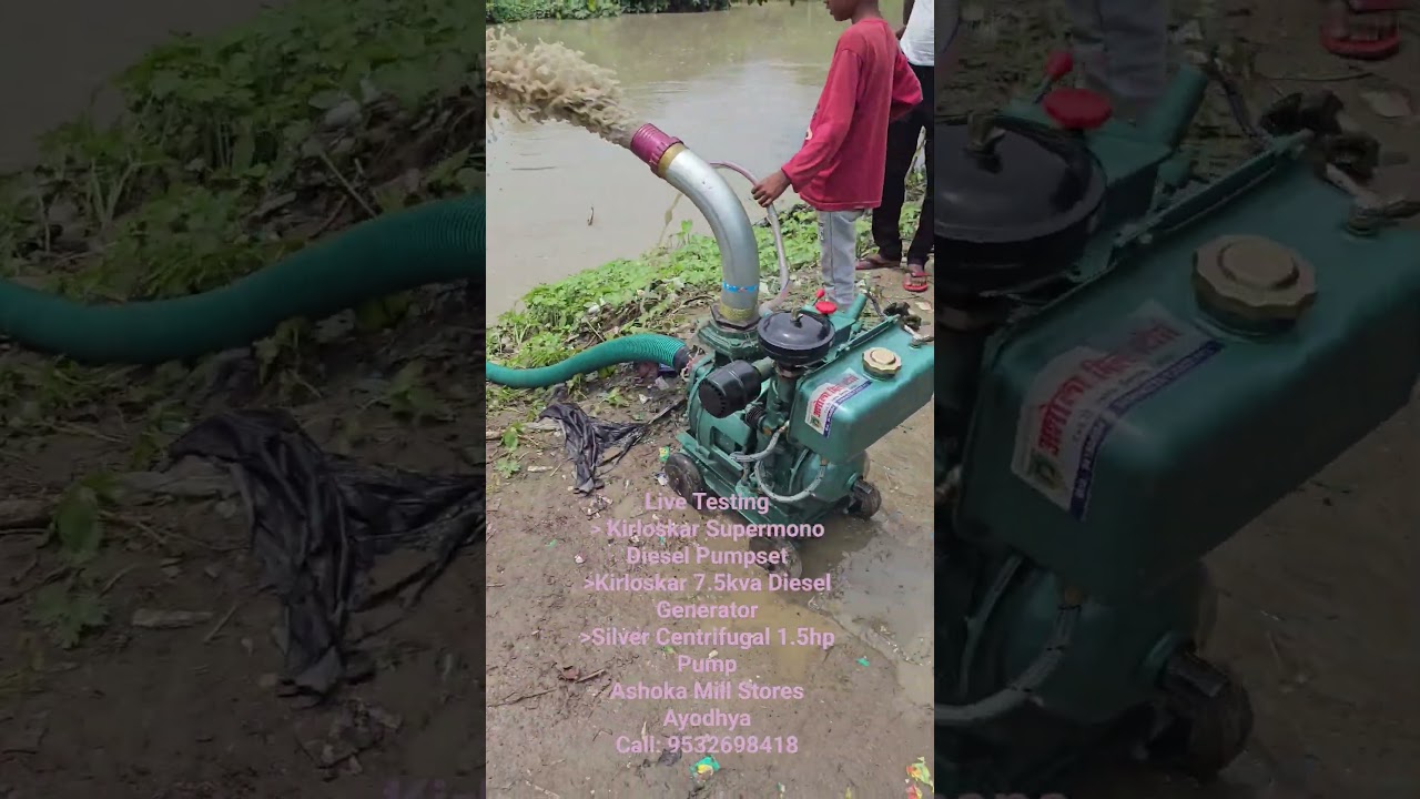 Live Testing, Kirloskar 7.5kva Diesel Generator, Kirloskar Supermono Diesel Pumpset, Silver Pumps