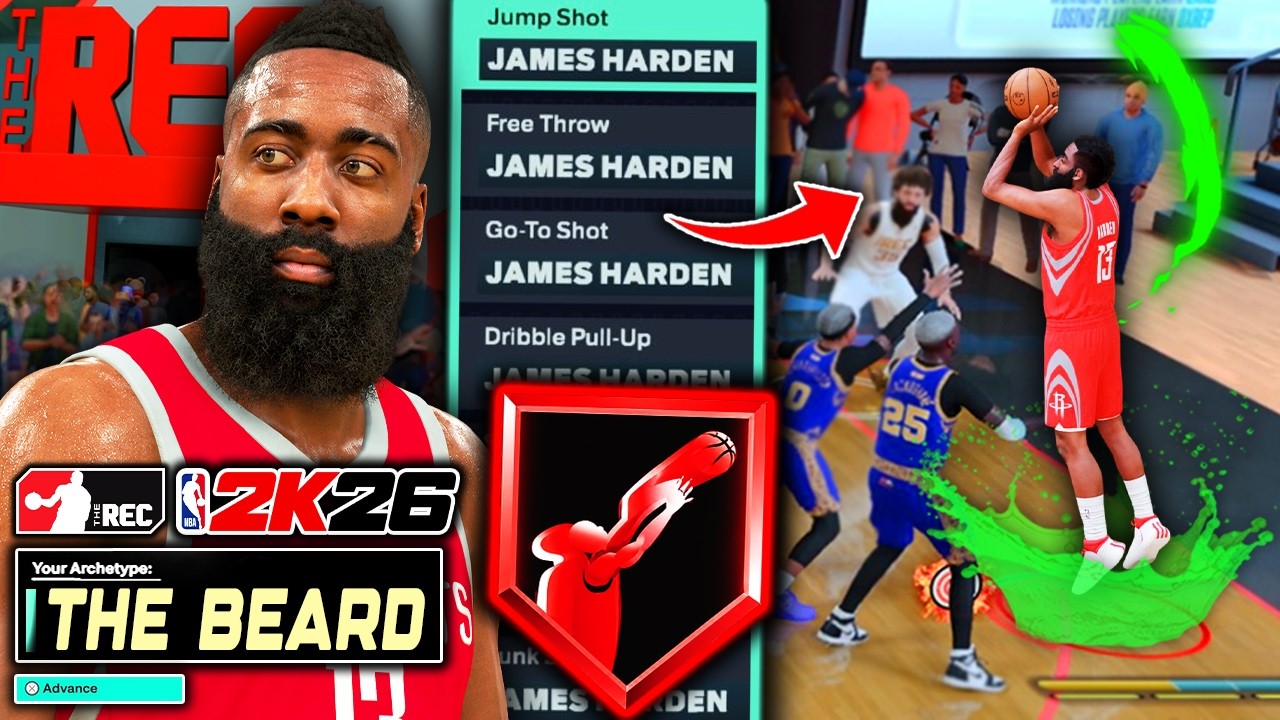 Playing Realistically in Random Rec on 6'5 James Harden Build *ONLY His Signature Moves* NBA 2K26
