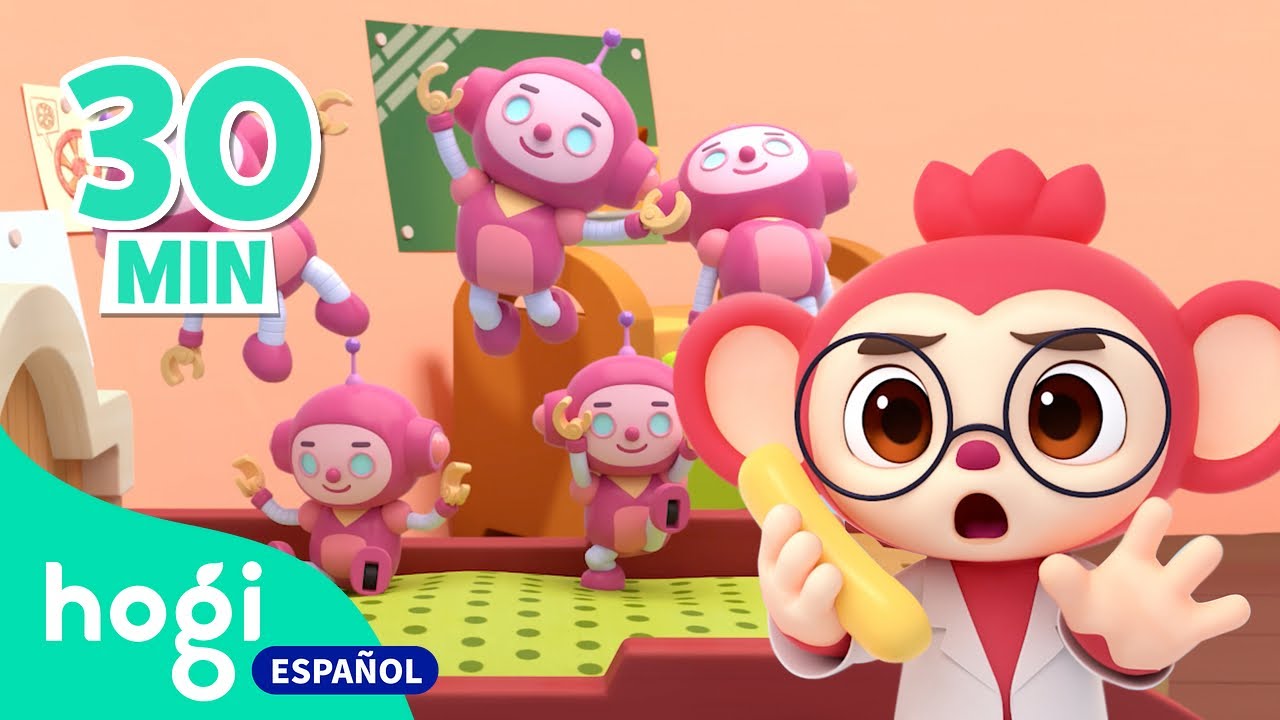 🍌&iexcl;Cinco monitos est&aacute;n saltando en la cama! &iexcl;Dales m&aacute;s bananas! | +Recopilaci&oacute;n | Cantemos con Hogi