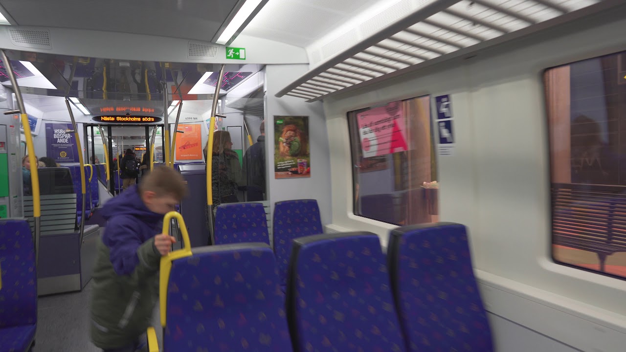 Sweden, train night ride from Stockholm City to Älvsjö