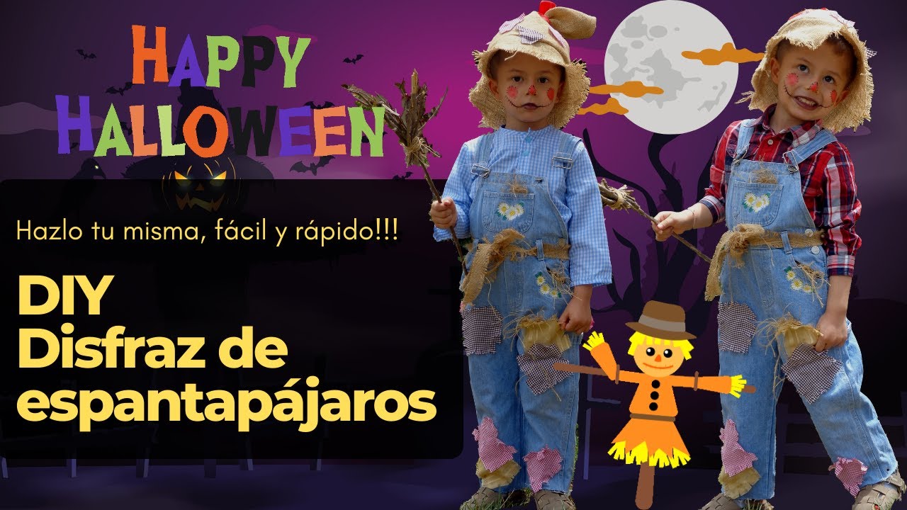 Cómo hacer un disfraz de espantapájaros Infantil CASERO Y SUPER FÁCIL!!!