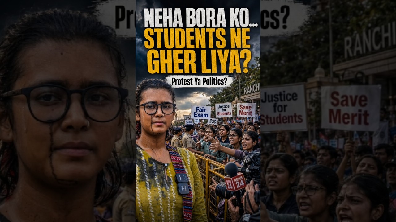 Neha Bora Ki Entry Se JPSC Protest Mein Hungama? 🤯 #shorts #nehabora #aisa